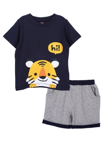 Bộ thun bé trai ngắn Ant B0220005 Xanh Navi - Ảnh 2